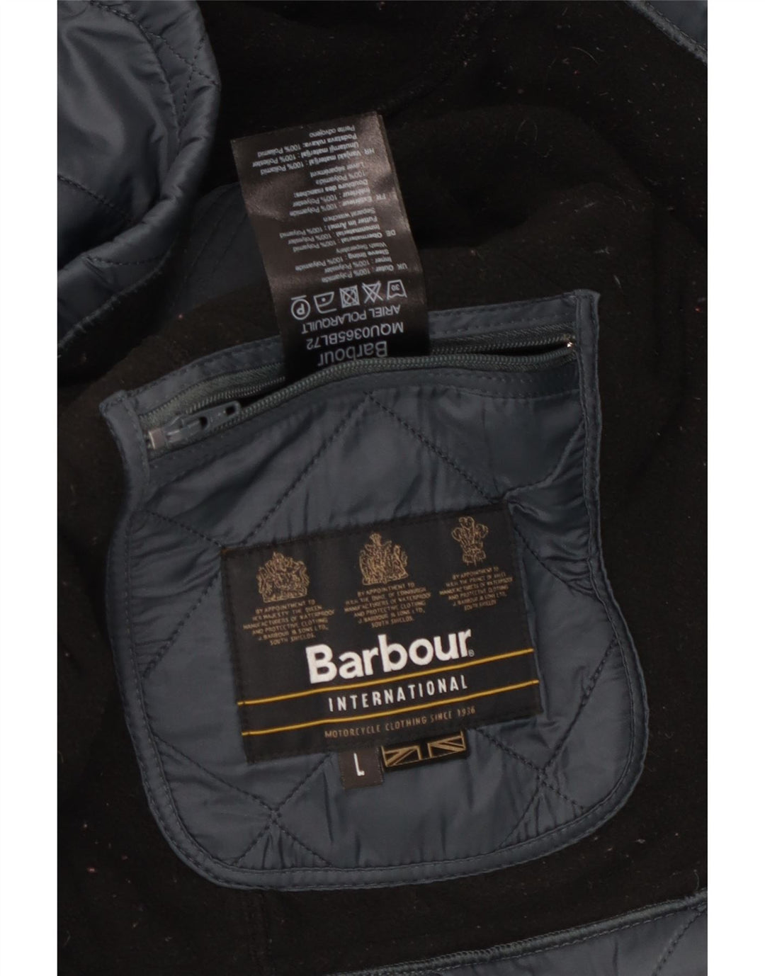 BARBOUR Mens Quilted Jacket UK 40 Large Navy Blue Polyamide