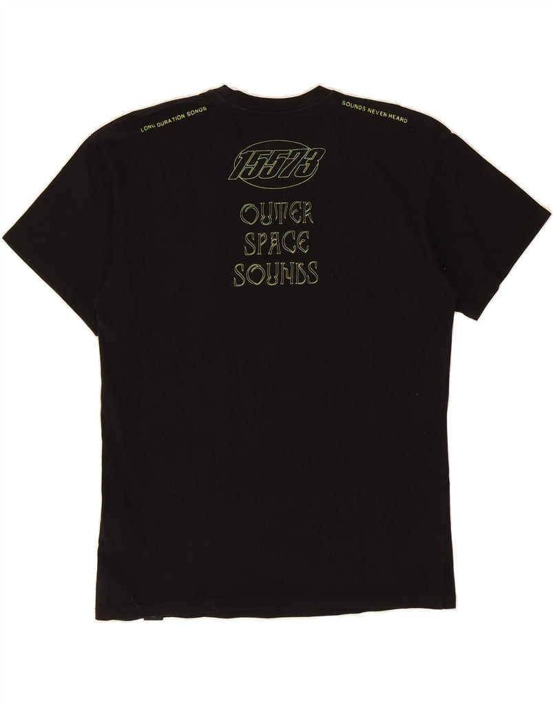 PULL & BEAR Mens Graphic T-Shirt Top Medium Black Cotton Vintage Pull & Bear and Second-Hand Pull & Bear from Messina Hembry 
