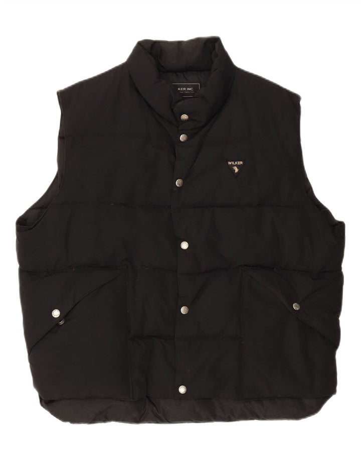 WILKER Mens Padded Gilet UK 40 Large Black Vintage Wilker and Second-Hand Wilker from Messina Hembry 