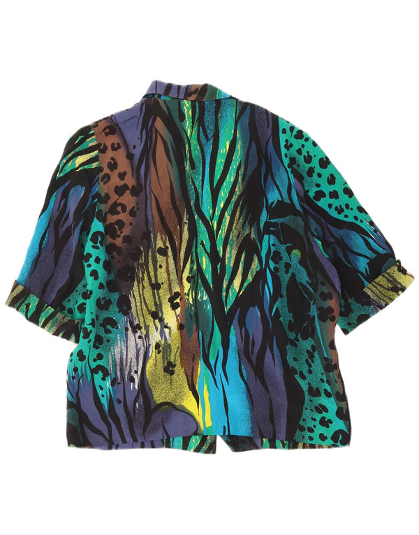 Vintage Womens 1 Button Blazer Jacket UK 18 XL Multicoloured Animal Print