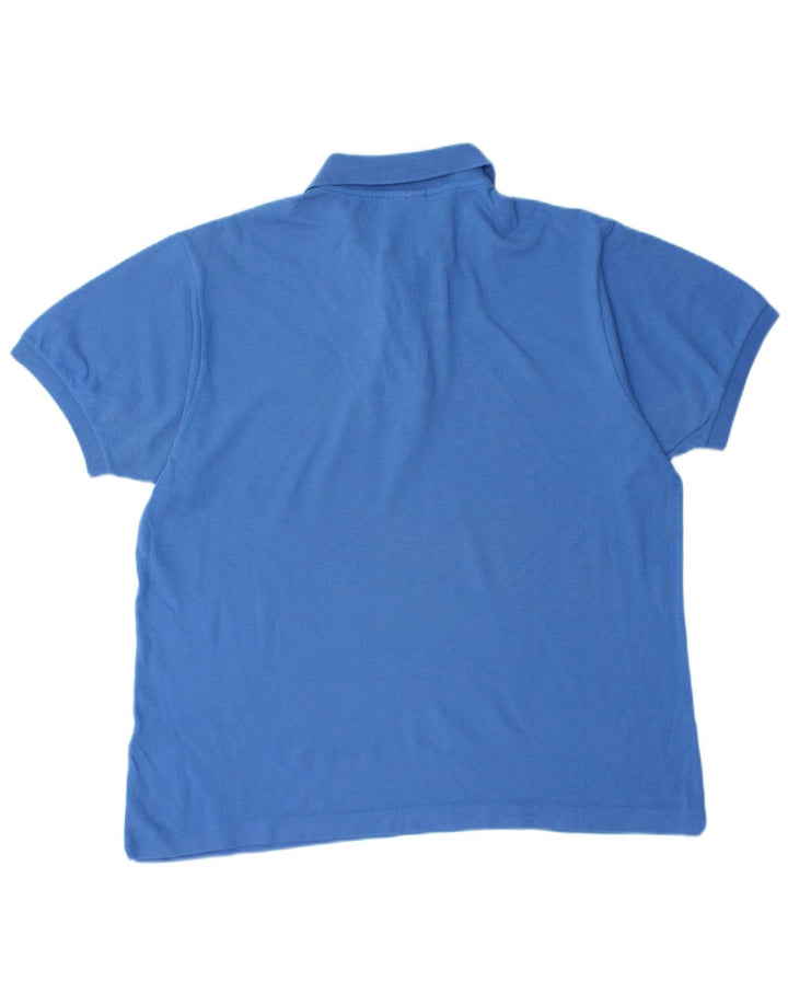 LACOSTE Mens Polo Shirt Size 5 Large Blue Cotton