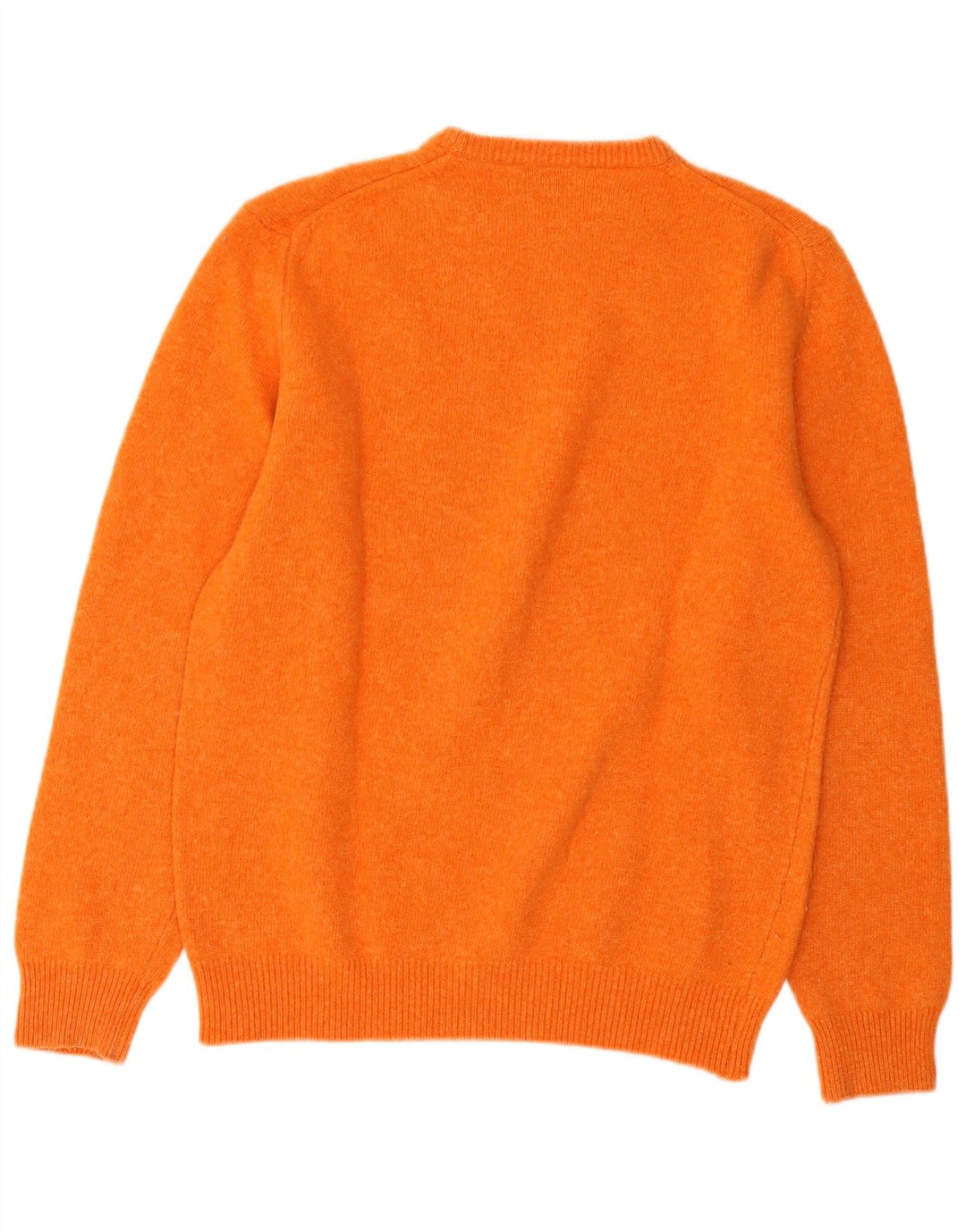 Trussardi Womens Crew Neck Jumper Sweater UK 16 Large Orange Wool