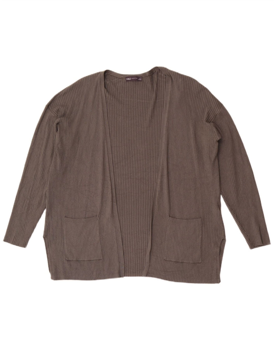 Marks & Spencer Womens Relaxed Fit Cardigan Sweater UK 14 Large Grey