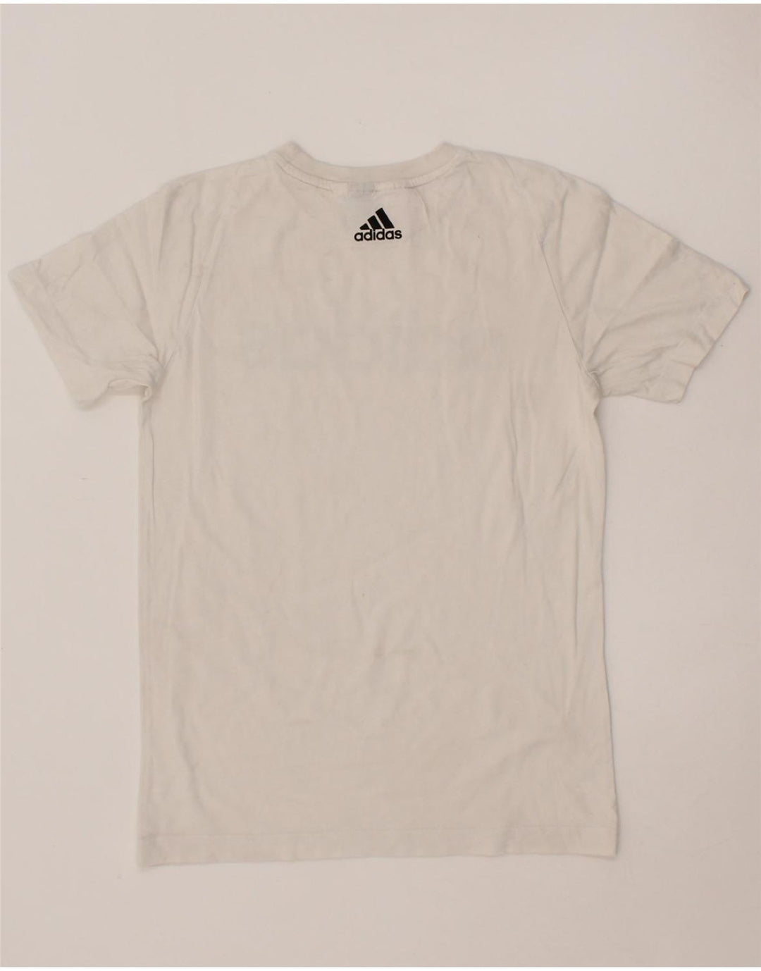 ADIDAS Womens Graphic T-Shirt Top UK 8 Small White Vintage Adidas and Second-Hand Adidas from Messina Hembry 