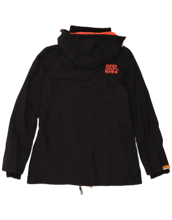Superdry Womens The Windmac Hooded Loose Fit Rain Jacket UK 10 Small Black