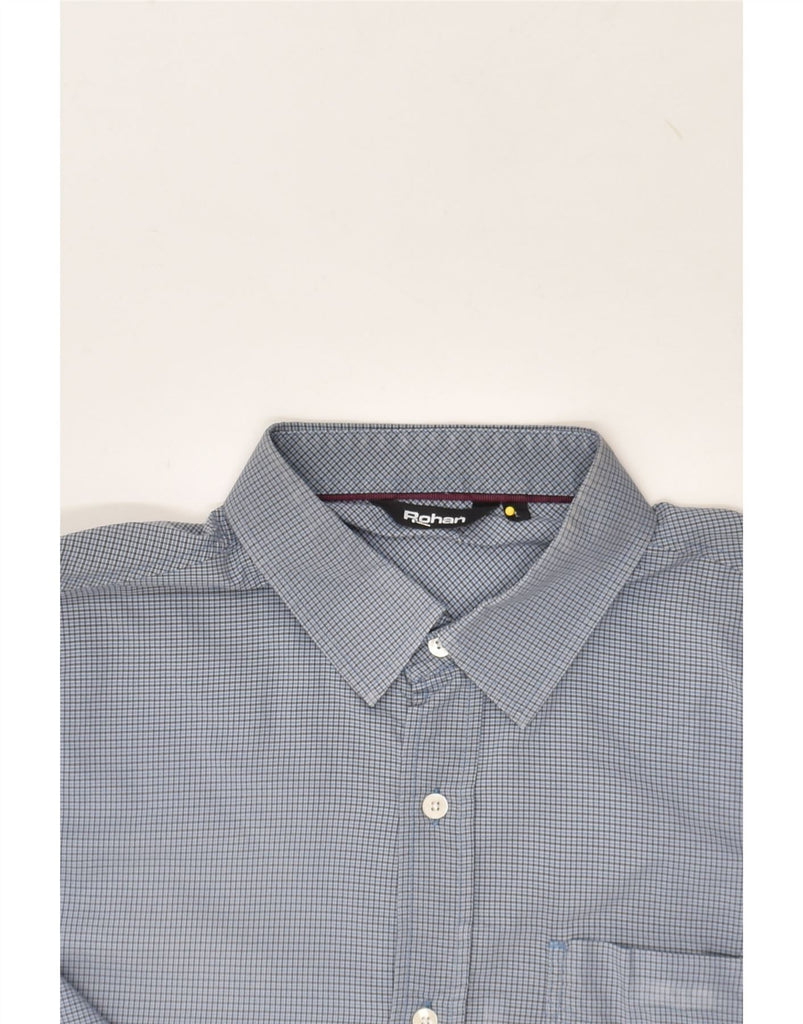 ROHAN Mens Shirt Large Blue Check Polyamide | Vintage Rohan | Thrift | Second-Hand Rohan | Used Clothing | Messina Hembry 