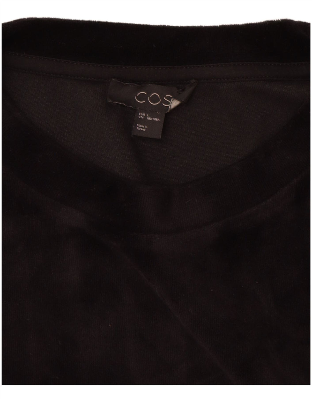 Cos Mens Top Long Sleeve Large Black Cotton