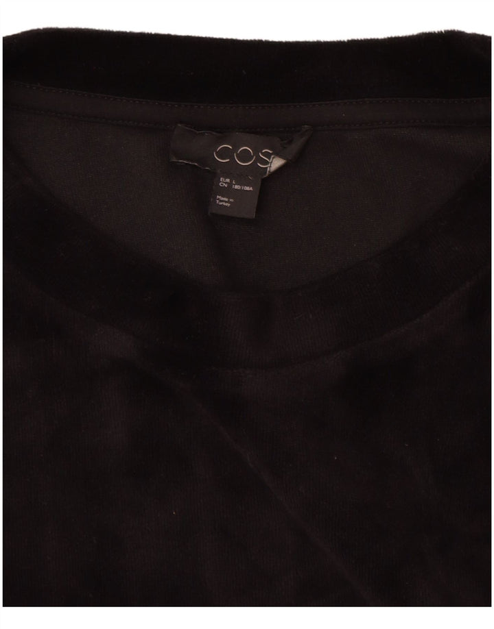 Cos Mens Top Long Sleeve Large Black Cotton