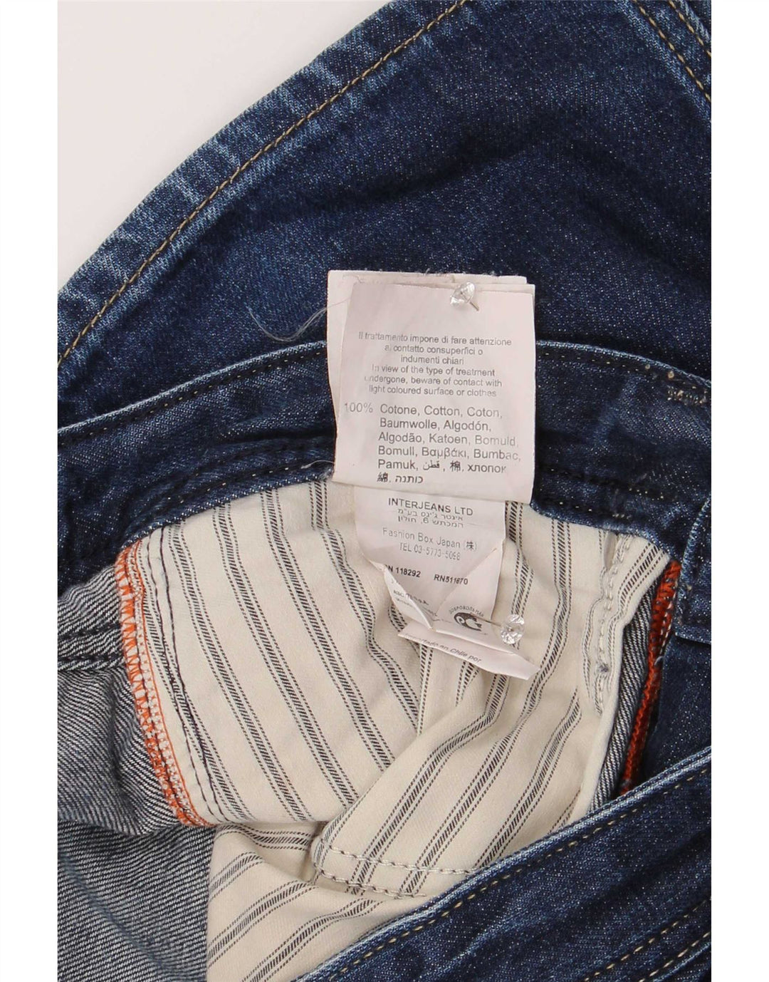Replay Mens Straight Jeans W31 L34 Navy Blue Cotton