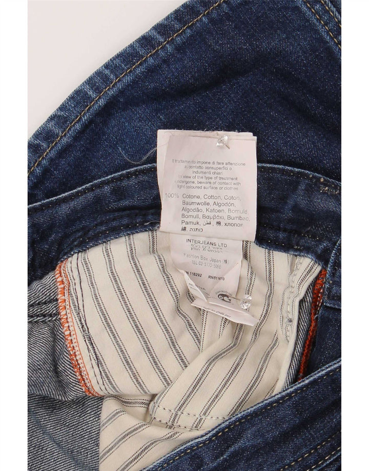 Replay Mens Straight Jeans W31 L34 Navy Blue Cotton