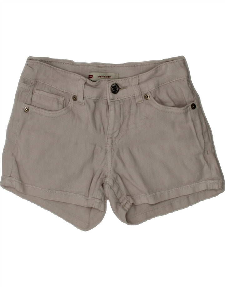 LEVI'S Girls Denim Shorts 7-8 Years W22 White Ramie Vintage Levi's and Second-Hand Levi's from Messina Hembry 