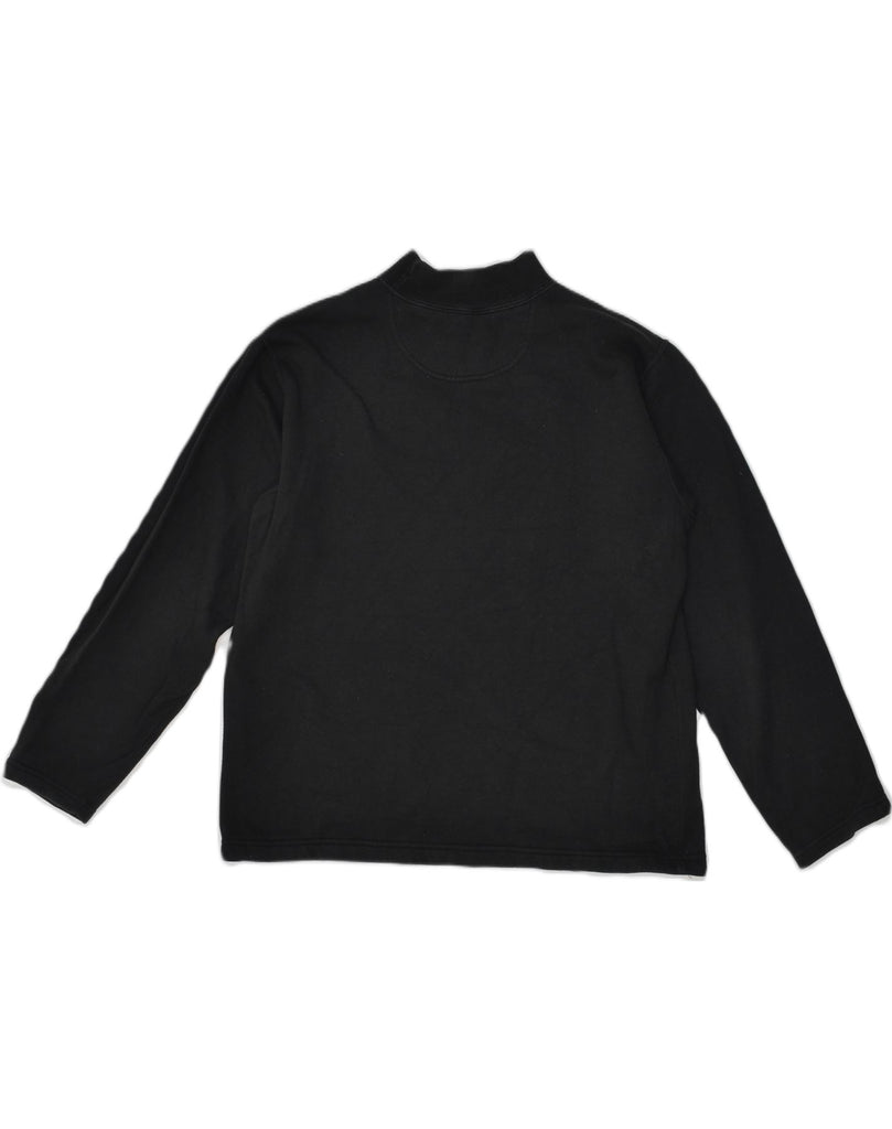 CHAMPION Womens Turtle Neck Sweatshirt Jumper UK 14 Medium Black Cotton | Vintage Champion | Thrift | Second-Hand Champion | Used Clothing | Messina Hembry 