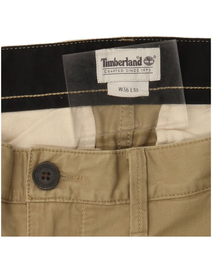 Timberland Mens Straight Chino Trousers W36 L32 Khaki