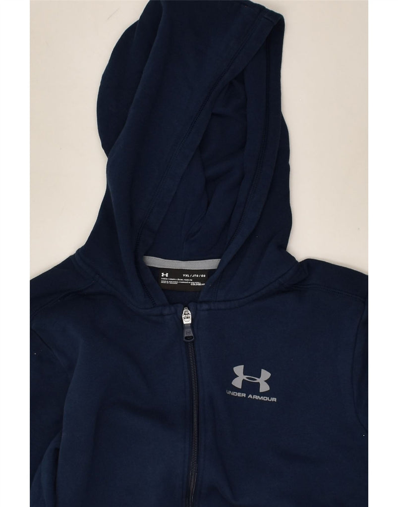 UNDER ARMOUR Boys Zip Hoodie Sweater 11-12 Years XL Navy Blue Cotton | Vintage Under Armour | Thrift | Second-Hand Under Armour | Used Clothing | Messina Hembry 