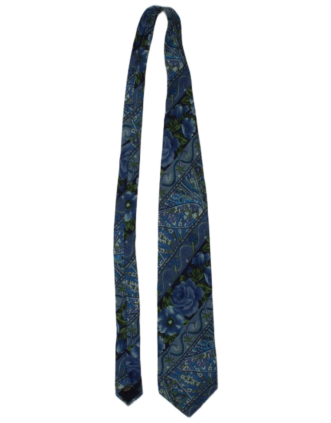 Kenzo Mens Tie One Size Blue Floral Silk Designer