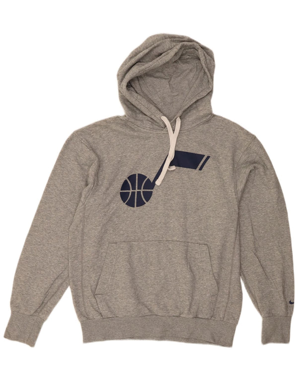Nike Mens Utah Jazz Graphic Hoodie Jumper Small Grey Flecked Cotton