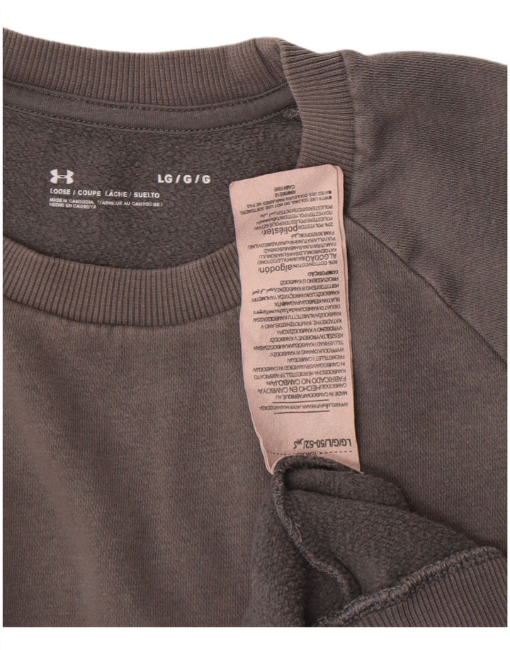 Under Armour Mens Sweatshirt Jumper Large Grey Cotton