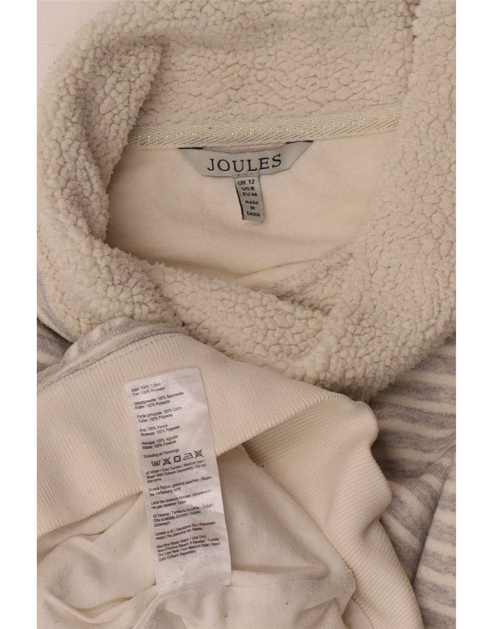 Joules Womens Roll Neck Jumper Sweater UK 12 Medium Grey Pinstripe