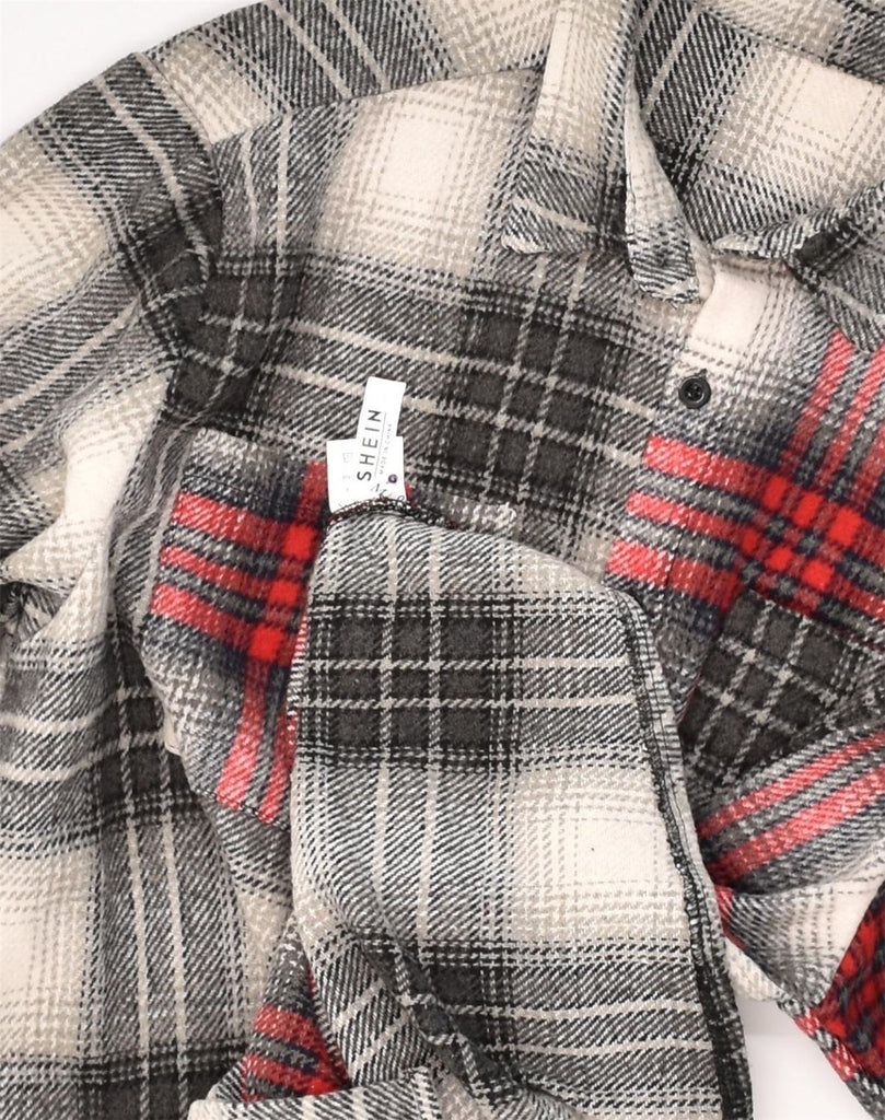 SHEIN Mens Flannel Shirt Medium Multicoloured Check Cotton | Vintage Shein | Thrift | Second-Hand Shein | Used Clothing | Messina Hembry 