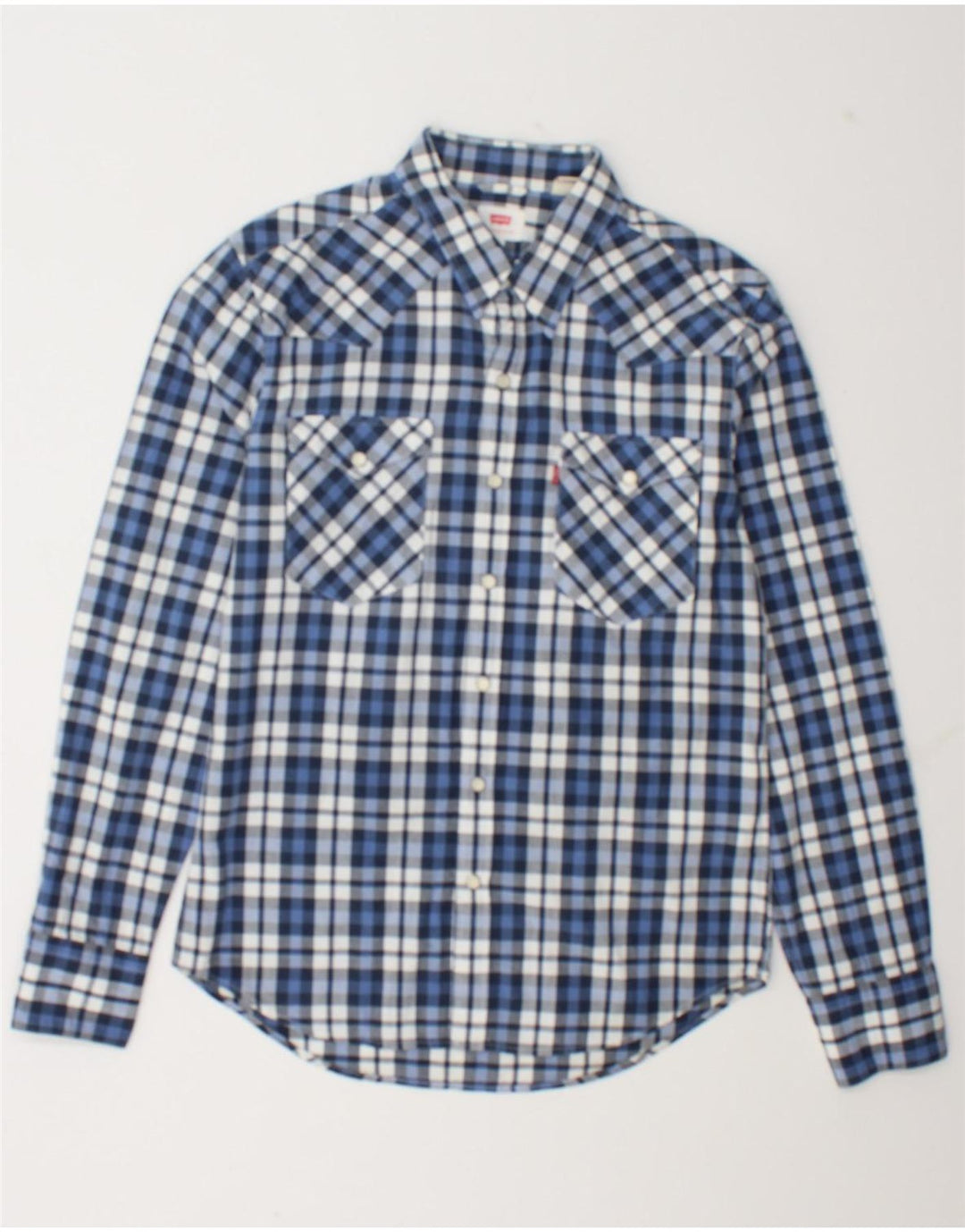 Levi's Mens Shirt Small Blue Check Cotton