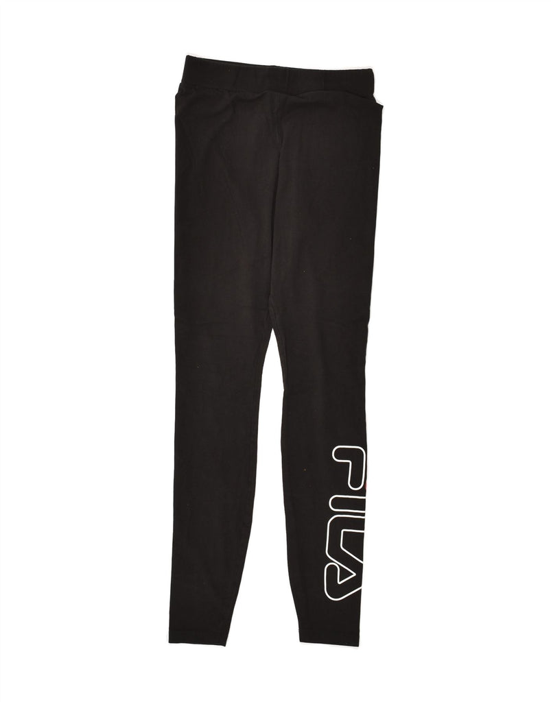 FILA Womens Graphic Leggings XS Black | Vintage Fila | Thrift | Second-Hand Fila | Used Clothing | Messina Hembry 