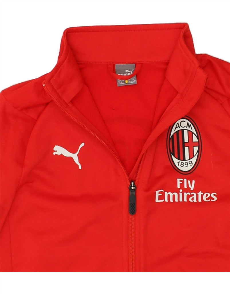 PUMA Boys AC Milan Graphic Tracksuit Top Jacket 11-12 Years Red Polyester | Vintage Puma | Thrift | Second-Hand Puma | Used Clothing | Messina Hembry 