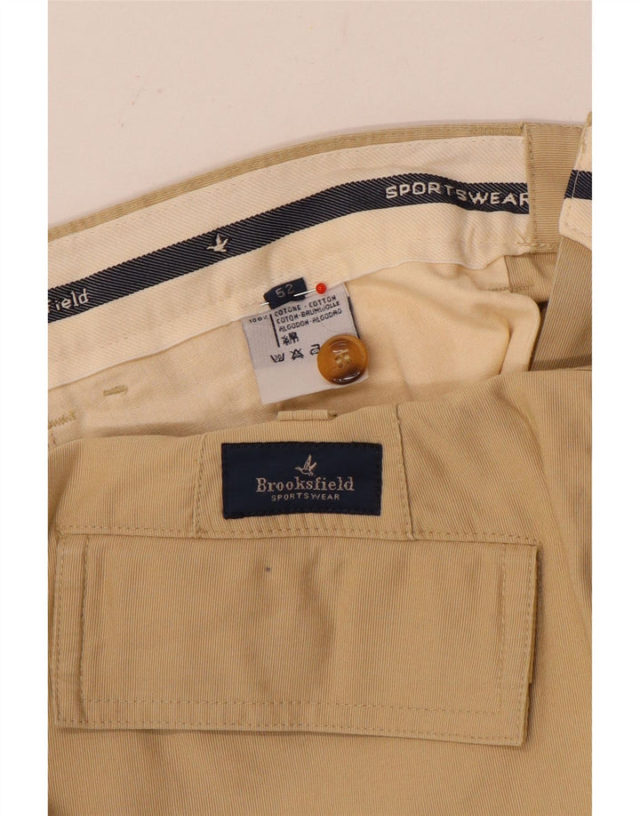 Brooksfield Mens Cargo Shorts IT 52 XL W38  Beige Cotton