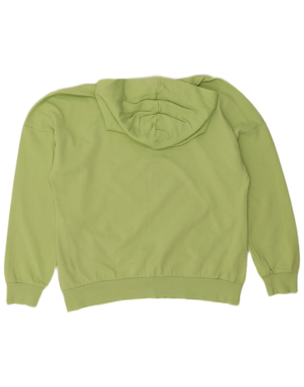 Adidas Boys Graphic Hoodie Jumper 13-14 Years Green Cotton