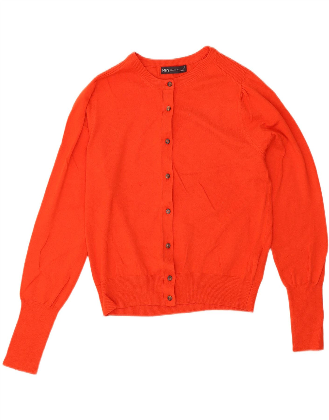 Marks & Spencer Womens Cardigan Sweater UK 12 Medium Orange Viscose