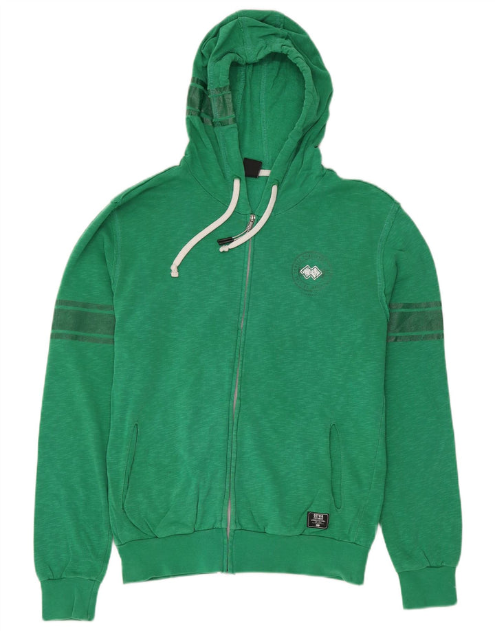 ERREA Mens Zip Hoodie Sweater Large Green Cotton