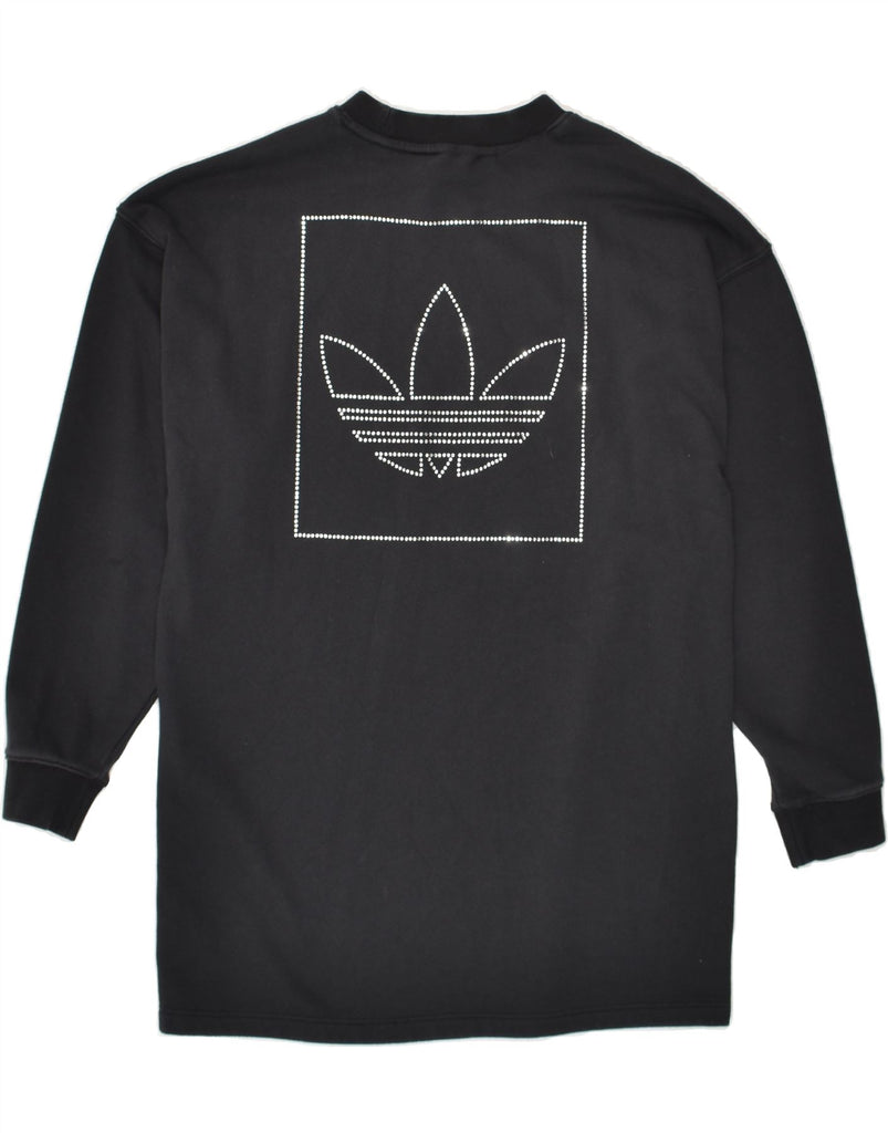 ADIDAS Womens Graphic Sweatshirt Jumper UK 8 Small  Black | Vintage Adidas | Thrift | Second-Hand Adidas | Used Clothing | Messina Hembry 