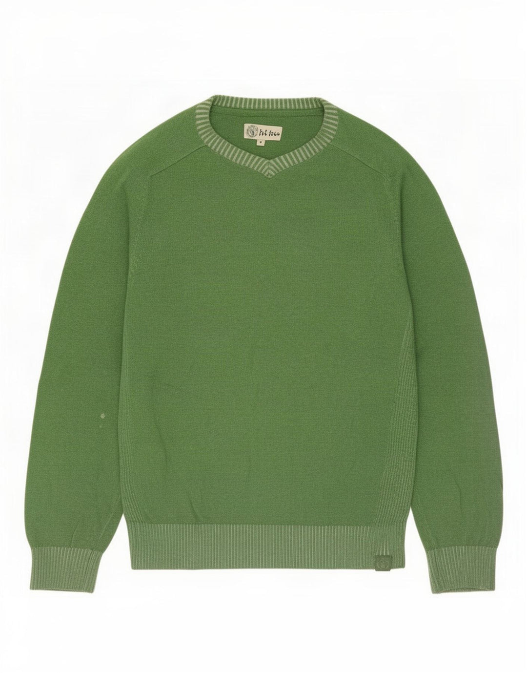 Fat Face Mens V-Neck Jumper Sweater Medium Green Cotton