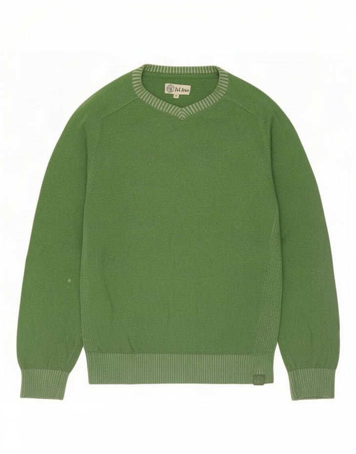 Fat Face Mens V-Neck Jumper Sweater Medium Green Cotton