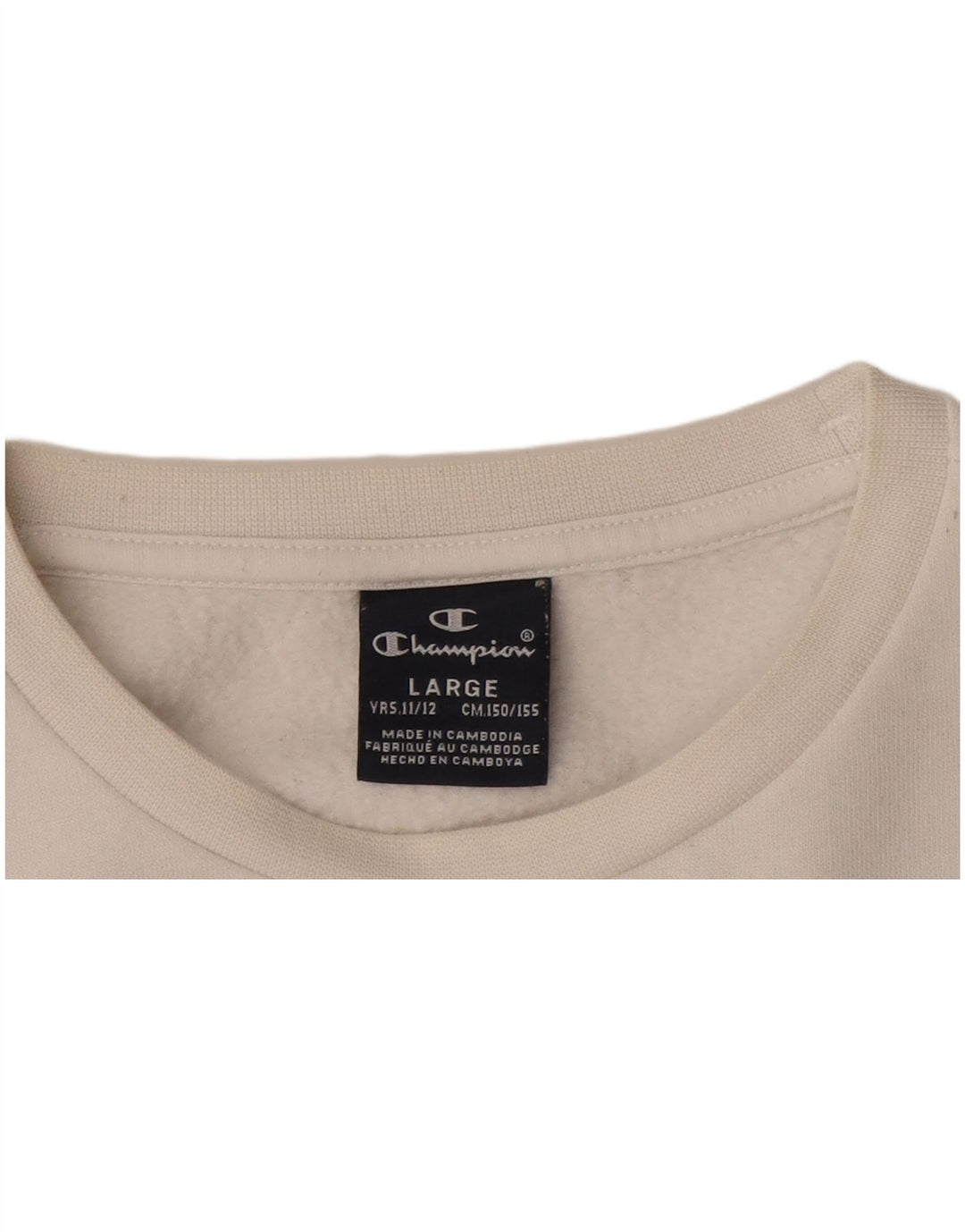 CHAMPION Boys Graphic Sweatshirt Jumper 11-12 Years Large White