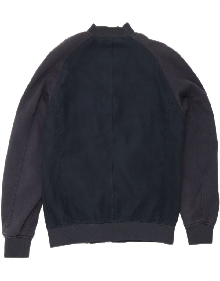 Zara Mens Bomber Jacket UK 40 Large Navy Blue