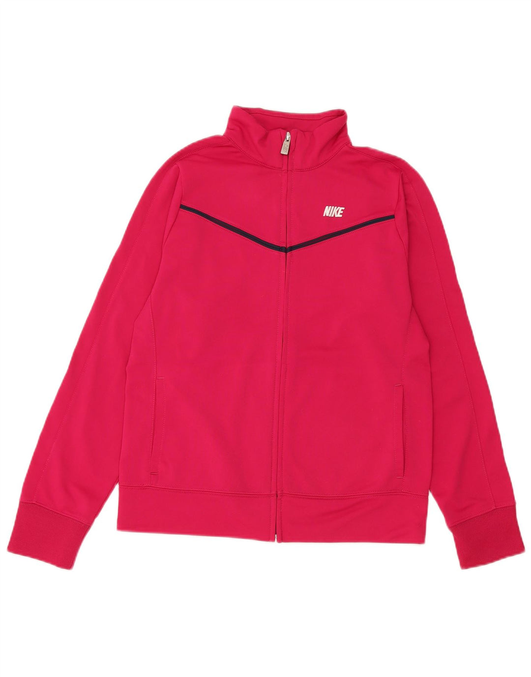 Nike Girls Tracksuit Top Jacket 13-14 Years Pink Polyester