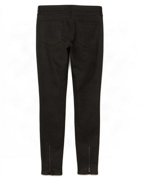 Zara Womens Waxed Skinny Casual Trousers EU 38 Small W28 L28 Green Cotton