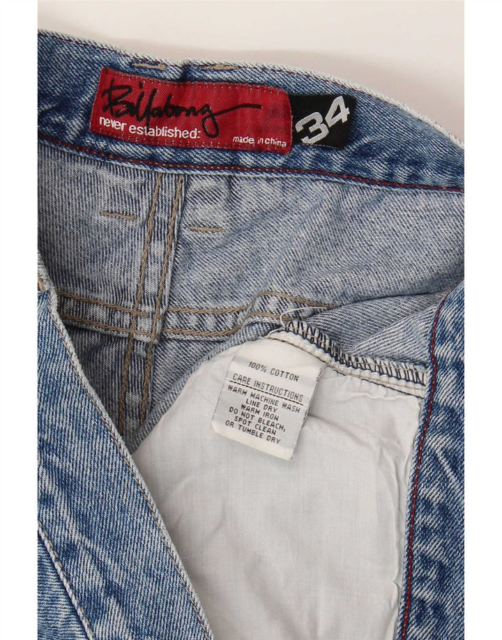 Billabong Mens Zathan Denim Shorts W34 Large Blue Cotton