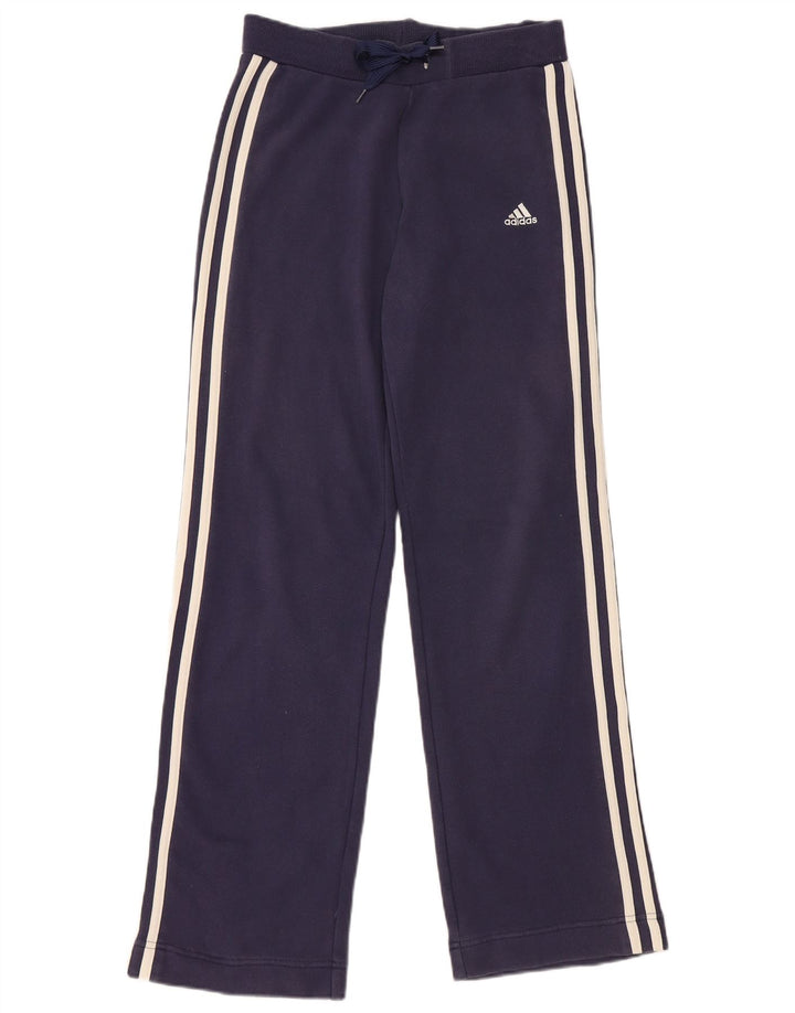 ADIDAS Mens Tracksuit Trousers UK 10 Small Navy Blue Cotton