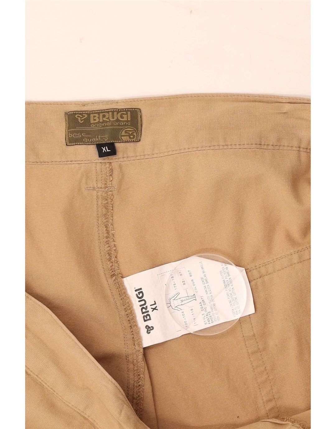 Brugi Mens Chino Shorts XL W38  Beige Cotton