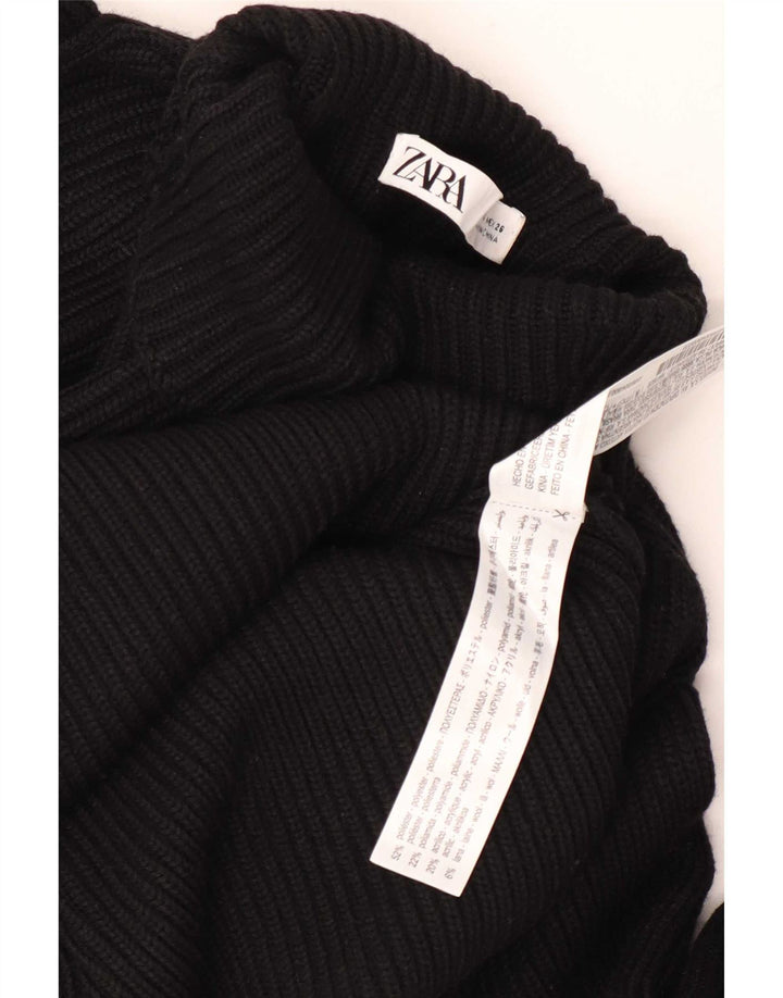 Zara Womens Turtle Neck Jumper Sweater UK 10 Small Black Polyester
