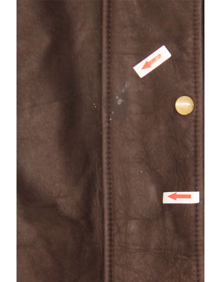 Olly & Co Womens Oversized Leather Jacket UK 12 Medium Brown