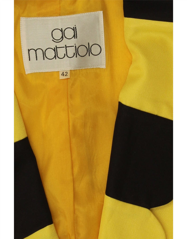 Gai Mattiolo Womens Short Sleeve Blazer Jacket IT 42 Medium Yellow
