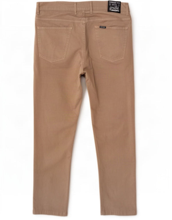 Carrera Mens 717 Slim Casual Trousers IT 54 2XL W38 L32 Beige Cotton