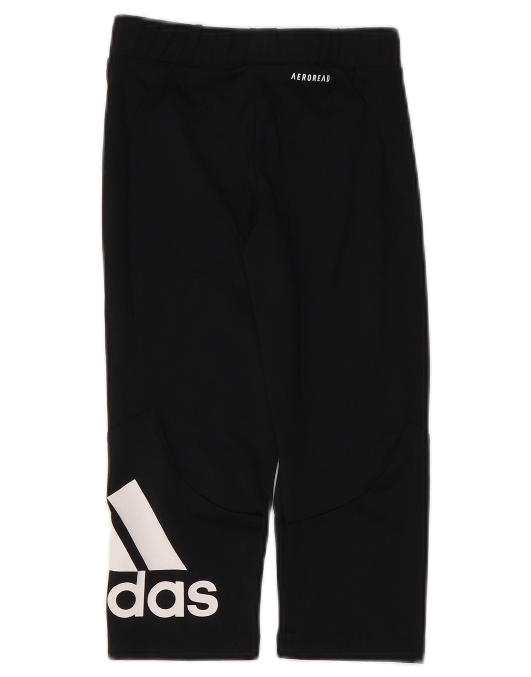 ADIDAS Girls Aeroready Graphic Leggings 9-10 Years  Black Polyester
