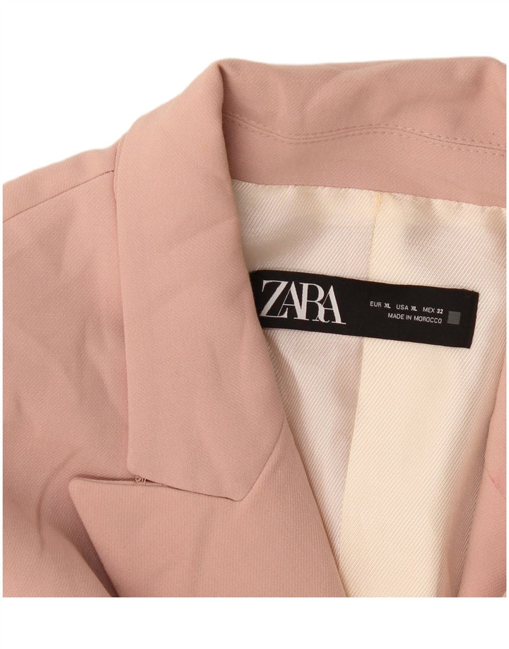 Zara Womens 2 Button Blazer Jacket UK 18 XL Pink