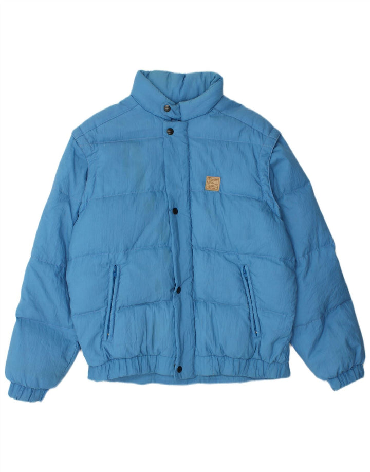 MC Ross Mens Hooded Padded Jacket IT 46 Small Blue Polyamide