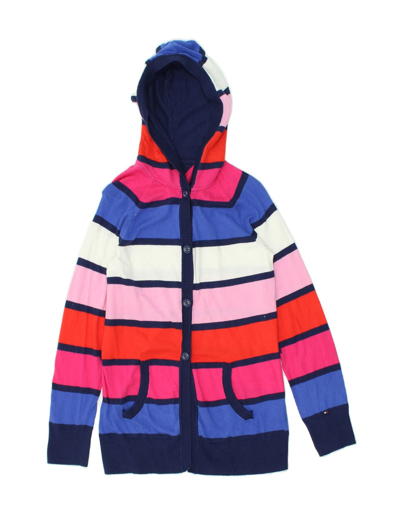 TOMMY HILFIGER Girls Hooded Cardigan Sweater 13-14 Years XL Multicoloured | Vintage Tommy Hilfiger | Thrift | Second-Hand Tommy Hilfiger | Used Clothing | Messina Hembry 