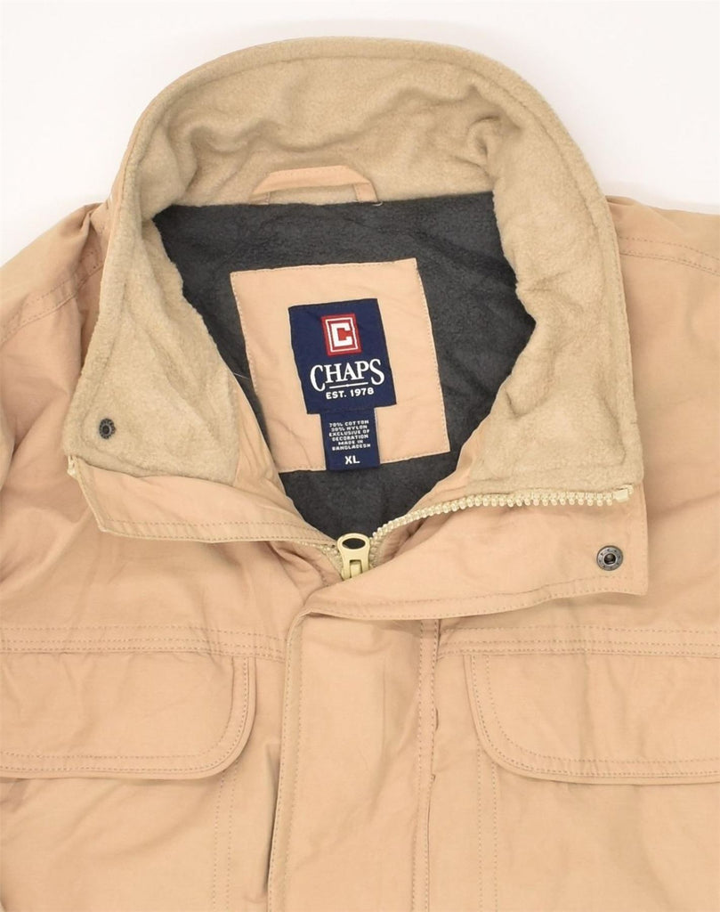 CHAPS Mens Windbreaker Jacket UK 42 XL Beige Cotton | Vintage Chaps | Thrift | Second-Hand Chaps | Used Clothing | Messina Hembry 