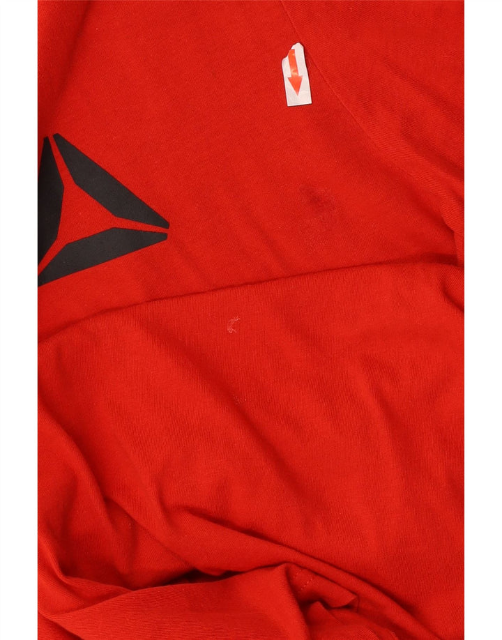 Reebok Mens Graphic T-Shirt Top XL Red Cotton